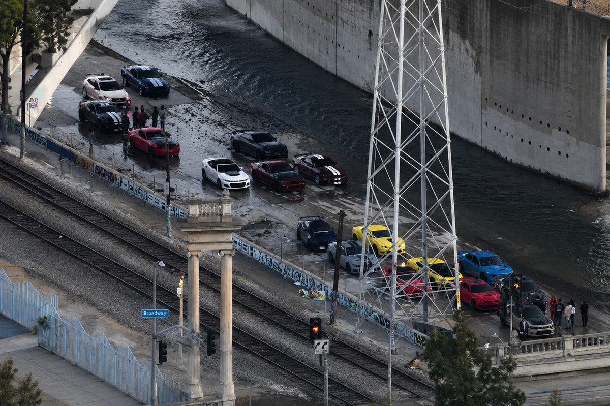 LAPD IMPOUNDS OVER 50 CARS FROM THE LA RIVER FOR JUST MEETING